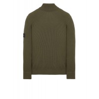 Stone Island 552C2 Autumn Winter Turtleneck Knit In Full Rib Wool Oliver Green