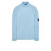 Stone Island 552C2 Autumn Winter Turtleneck Knit In Full Rib Wool Pastel Blue