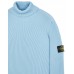 Stone Island 552C2 Autumn Winter Turtleneck Knit In Full Rib Wool Pastel Blue