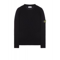 Stone Island 553C2 Fall Winter Sweaters In Full Rib Wool Black