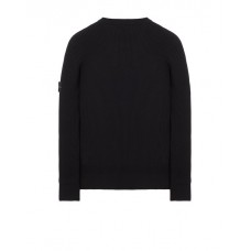 Stone Island 553C2 Fall Winter Sweaters In Full Rib Wool Black