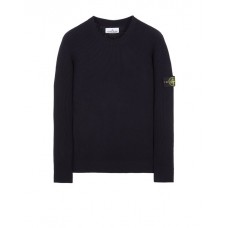 Stone Island 553C2 Fall Winter Sweaters In Full Rib Wool Dark Blue