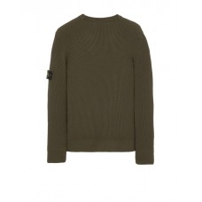 Stone Island 553C2 Fall Winter Sweaters In Full Rib Wool Oliver Green