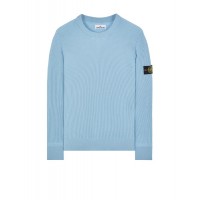 Stone Island 553C2 Fall Winter Sweaters In Full Rib Wool Pastel Blue