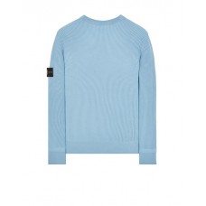 Stone Island 553C2 Fall Winter Sweaters In Full Rib Wool Pastel Blue