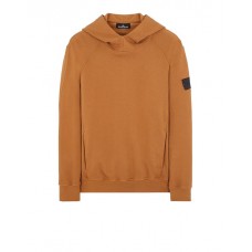 Stone Island 60219 Hooded Sweatshirt Embroidery Cotton Fleece Tobacco