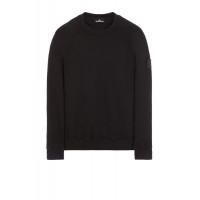 Stone Island 60619 Crewneck Sweatshirt Embroidery Cotton Fleece Black