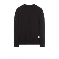 Stone Island 60619 Crewneck Sweatshirt Embroidery Cotton Fleece Black