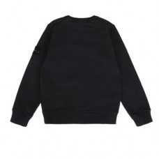 Stone Island 61340 Cotton Junior Crewneck Sweatshirt Black