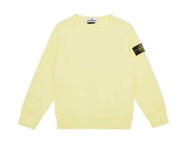 Stone Island 61340 Cotton Junior Crewneck Sweatshirt Lemon