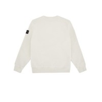 Stone Island 61340 Cotton Junior Crewneck Sweatshirt White