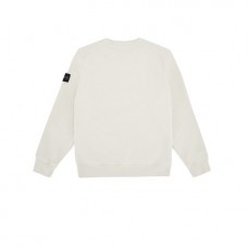 Stone Island 61340 Cotton Junior Crewneck Sweatshirt White