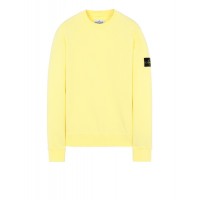 Stone Island 63051 Crewneck Sweatshirt In Cotton Fleece Lemon