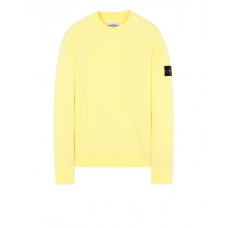 Stone Island 63051 Crewneck Sweatshirt In Cotton Fleece Lemon