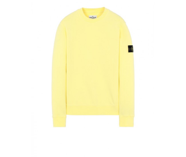 Stone Island 63051 Crewneck Sweatshirt In Cotton Fleece Lemon