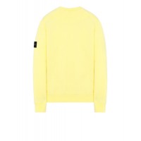 Stone Island 63051 Crewneck Sweatshirt In Cotton Fleece Lemon