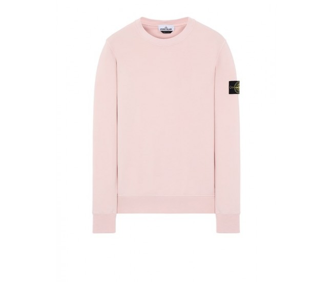 Stone Island 63051 Crewneck Sweatshirt In Cotton Fleece Pink