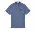 Stone Island 2CS17 Fall Winter Short Sleeve Polo T Shirts In Stretch Avio Blue