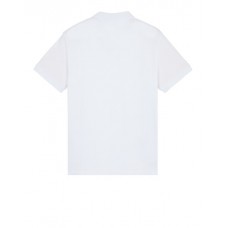 Stone Island 2CS17 Fall Winter Short Sleeve Polo T Shirts In Stretch White