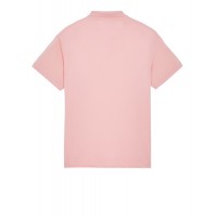 Stone Island 2CS17 Fall Winter Short Sleeve Polo T Shirts In Stretch Pink