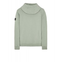 Stone Island 61720 Autumn Winter Hooded Sweatshirt In Brushed Cotton Fleece Oliver Green