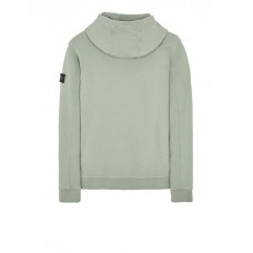 Stone Island 61720 Autumn Winter Hooded Sweatshirt In Brushed Cotton Fleece Oliver Green