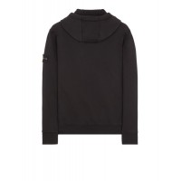 Stone Island 64151 Fall Winter Hooded Sweatshirt In Cotton Fleece Black