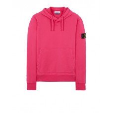 Stone Island 64151 Fall Winter Hooded Sweatshirt In Cotton Fleece Cyclamen