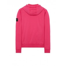 Stone Island 64151 Fall Winter Hooded Sweatshirt In Cotton Fleece Cyclamen