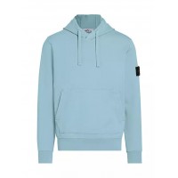 Stone Island 64151 Fall Winter Hooded Sweatshirt In Cotton Fleece Sky Blue