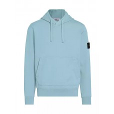 Stone Island 64151 Fall Winter Hooded Sweatshirt In Cotton Fleece Sky Blue