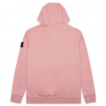 Stone Island 64251 Fall Winter Full Zipper Hooded Sweatshirt In Cotton Fleece Pink