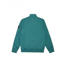 Stone Island 64351 Fall Winter Full Zipper Sweatshirt In Cotton Fleece Bottle Green