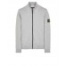 Stone Island 64351 Fall Winter Full Zipper Sweatshirt In Cotton Fleece Dust Melange