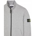 Stone Island 64351 Fall Winter Full Zipper Sweatshirt In Cotton Fleece Dust Melange