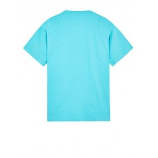 Stone Island 20444 Summer Fall Short Sleeve T Shirt Cotton Turquoise