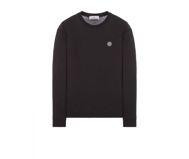 Stone Island 22713 Long Sleeve T Shirt In Cotton Jersey Black