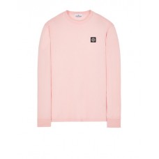 Stone Island 22713 Long Sleeve T Shirt In Cotton Jersey Pink Quartz