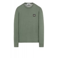 Stone Island 22713 Long Sleeve T Shirt In Cotton Jersey Sage Green