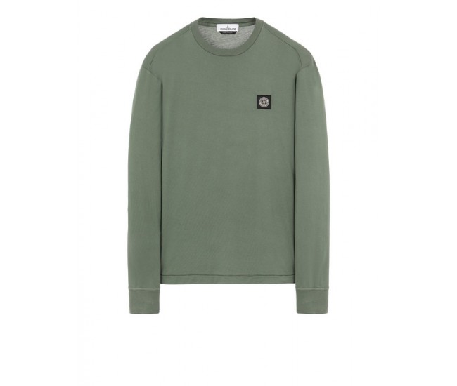 Stone Island 22713 Long Sleeve T Shirt In Cotton Jersey Sage Green