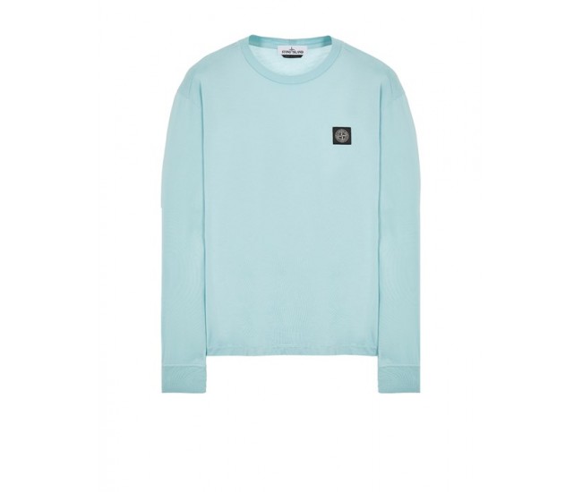 Stone Island 22713 Long Sleeve T Shirt In Cotton Jersey Sky Blue