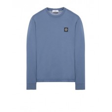 Stone Island 22713 Long Sleeve T Shirt In Cotton Jersey Avio Blue