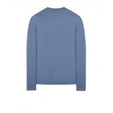 Stone Island 22713 Long Sleeve T Shirt In Cotton Jersey Avio Blue