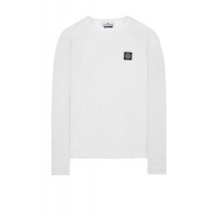 Stone Island 22713 Long Sleeve T Shirt In Cotton Jersey White