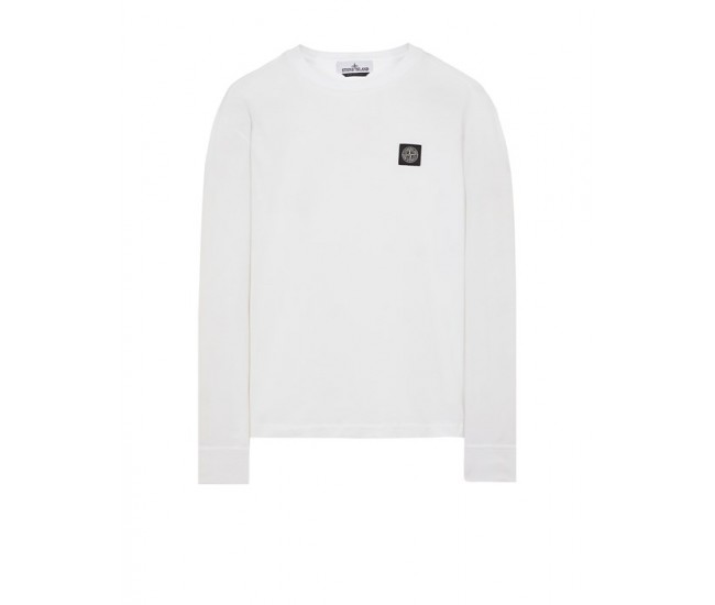 Stone Island 22713 Long Sleeve T Shirt In Cotton Jersey White