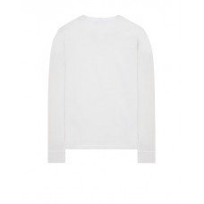 Stone Island 22713 Long Sleeve T Shirt In Cotton Jersey White