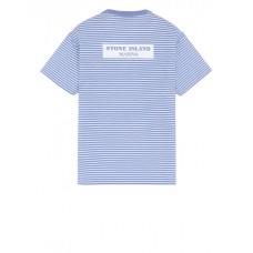 Stone Island 233X9 Short Sleeve T Shirt In Pigment Printed Cotton Jersey Lavender