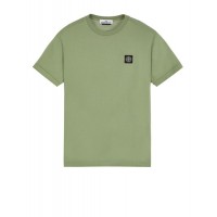 Stone Island 24113 Spring Summer Short Sleeve Shirt In Cotton Sage Green