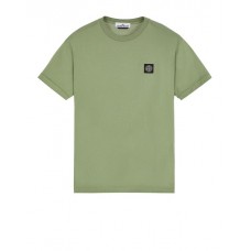 Stone Island 24113 Spring Summer Short Sleeve Shirt In Cotton Sage Green