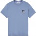 Stone Island 24113 Spring Summer Short Sleeve Shirt In Cotton Avio Blue